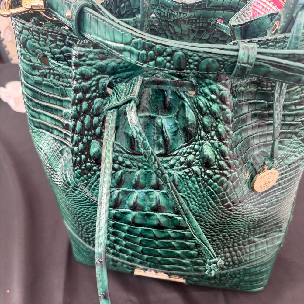 Brahmin Emerald Melbourne Crocodile-Embossed Shoulder Bag in Marlowe - Picture 3 of 14